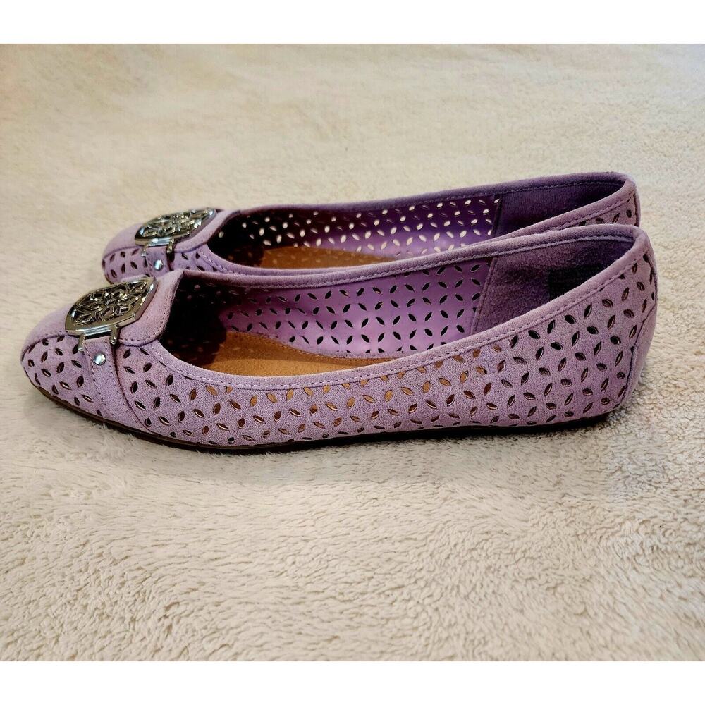 CHRISTIAN SIRIANO for Payless Delilah Flats Medallion Cutout Purple Lilac Sz 7 - Picture 2 of 5